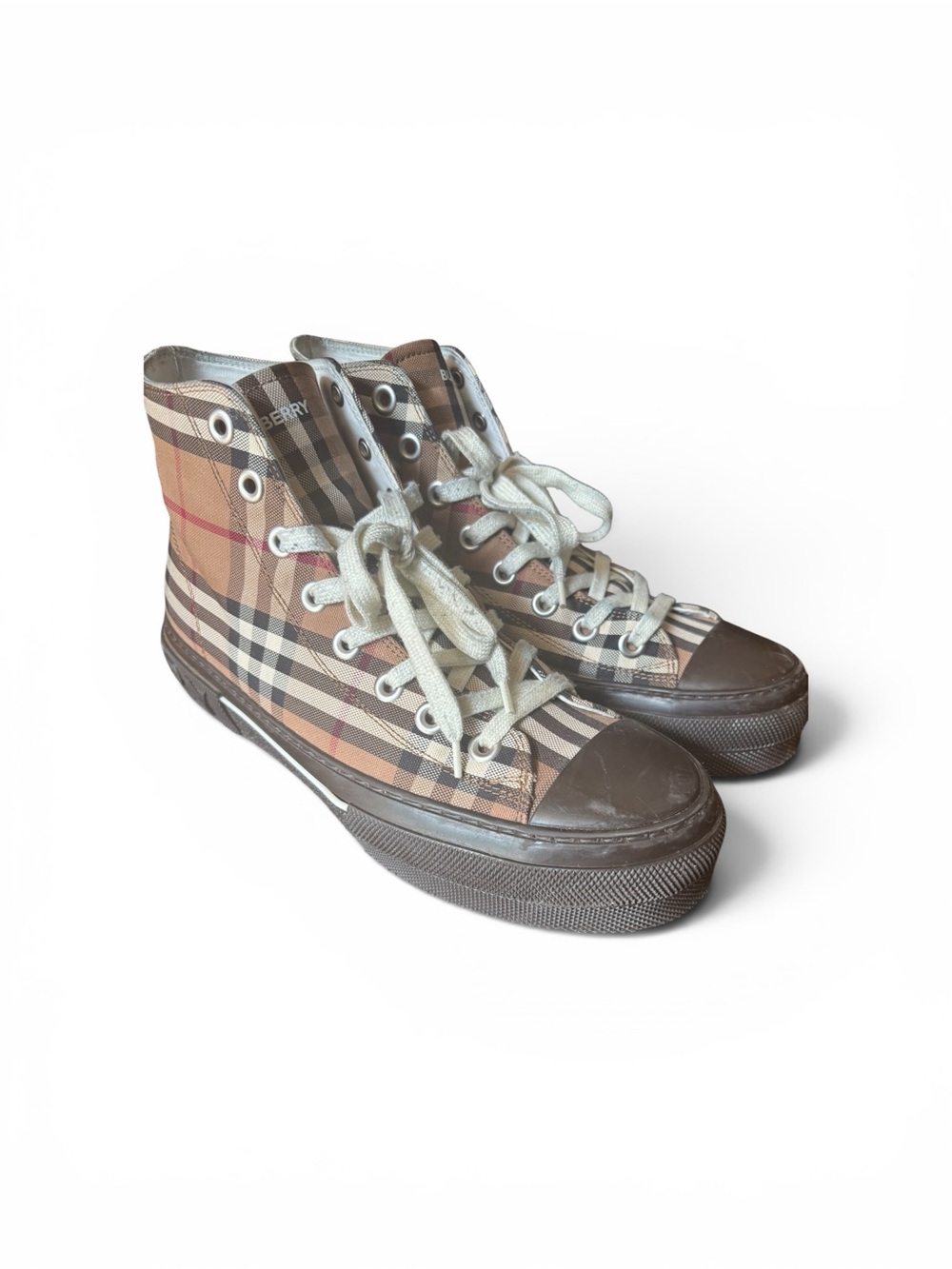 Burberry Vintage Check High-Top Sneakers - EU 42 / US 9 - OG All (Very Clean)